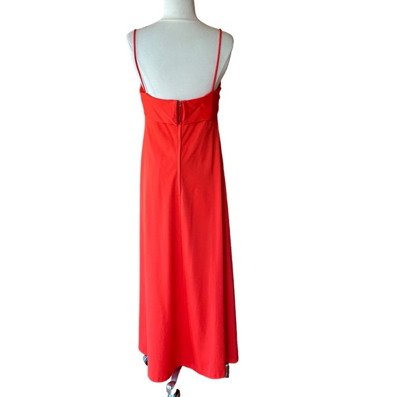 1970s ILGWU Burnt Orange Polyester‎ Formal Gown - Picture 4 of 6